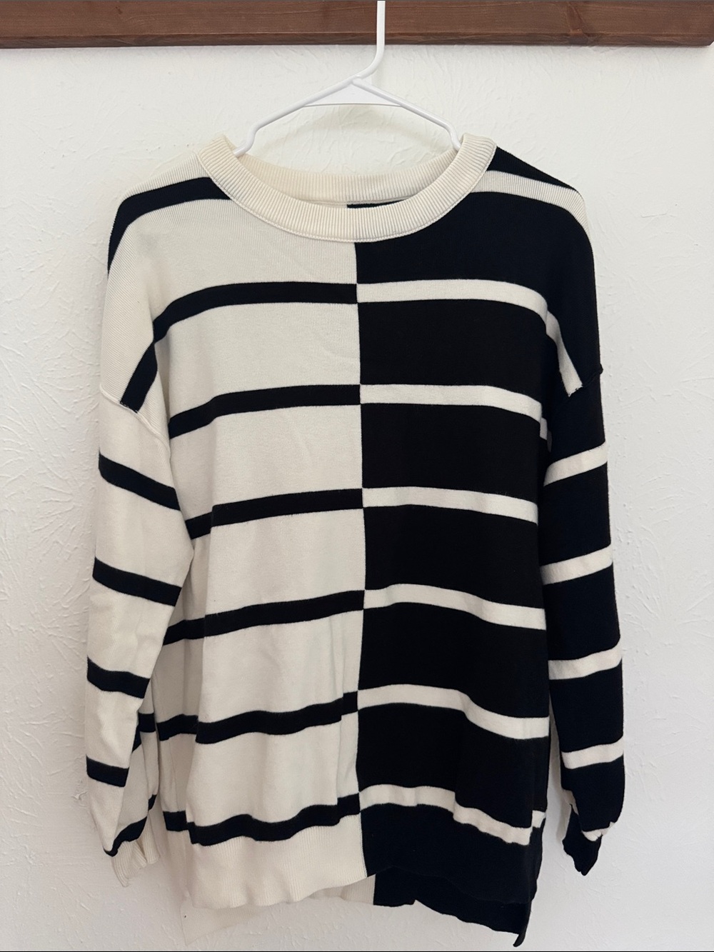 Black and Cream Striped Women’s Sweater
